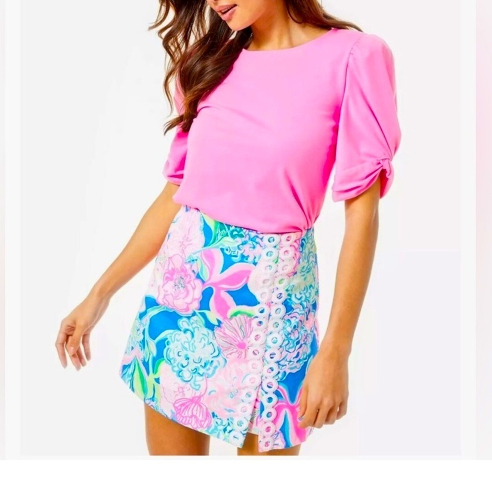 Lilly Pulitzer tawney skort, “peony for your thoughts”
